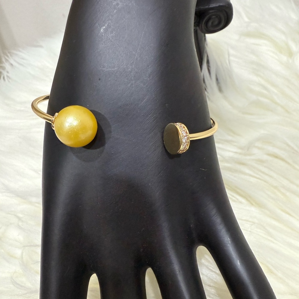 South Sea Pearl Bangle in Vermeil Settings